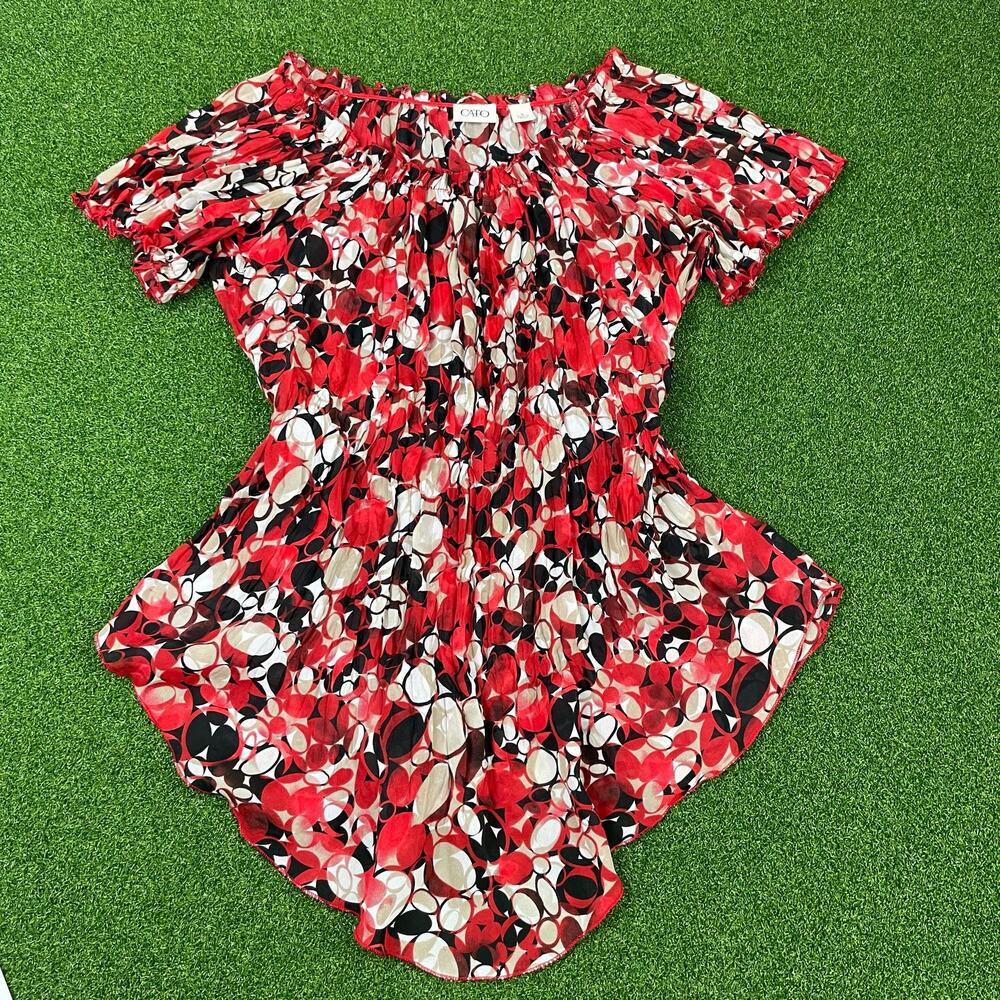 Cato Red Black Off the Shoulder Stretch Mini Dress Sz S